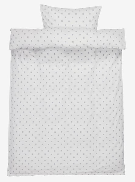 Påslakanset ANNIKA blå/vit 150x210