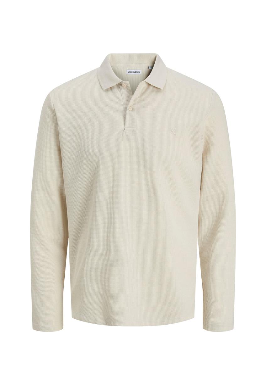 Regular Fit Square Pattern Quarter Zip Polo
