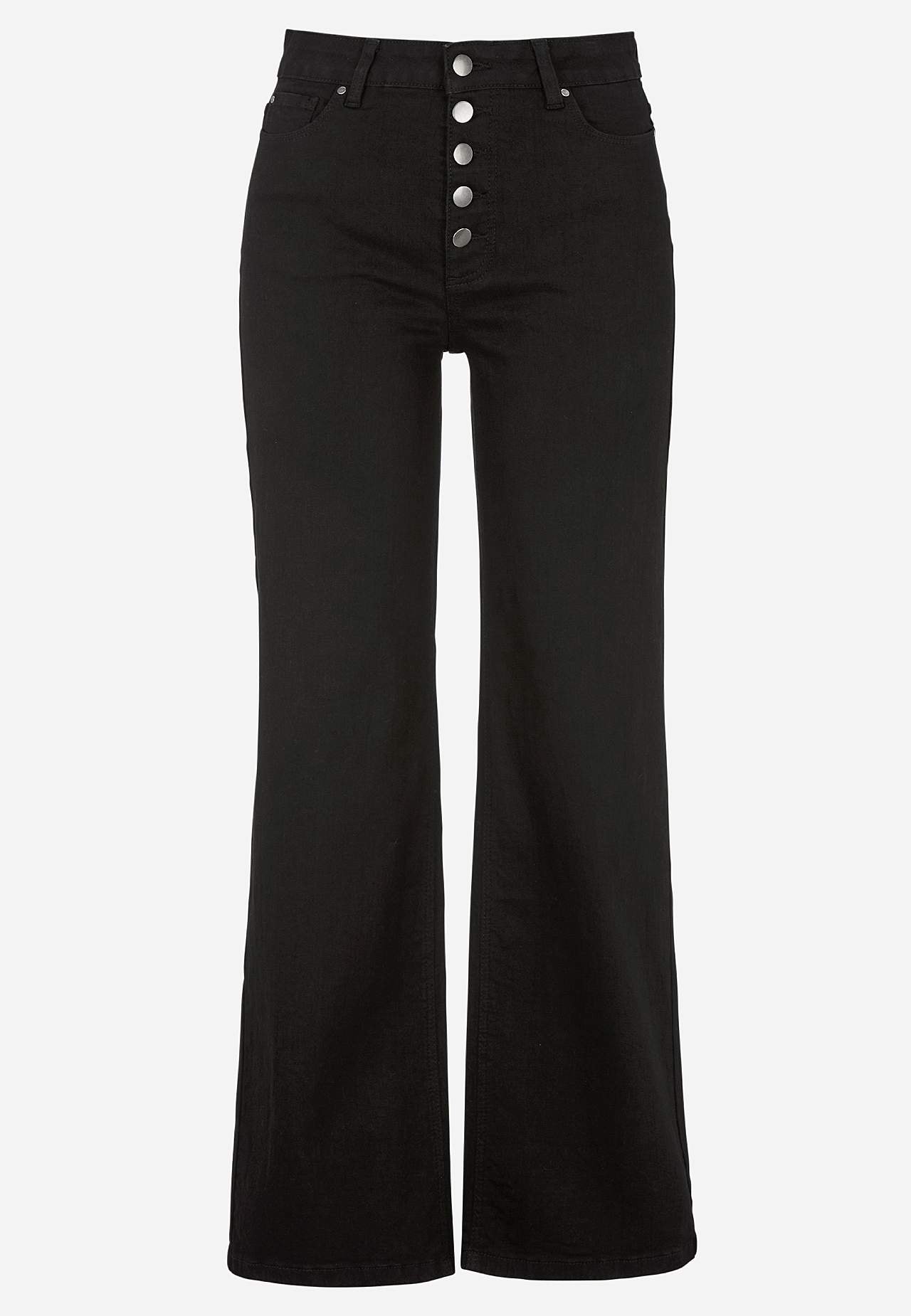 Högmidjade stretchjeans i ljusblå denim
