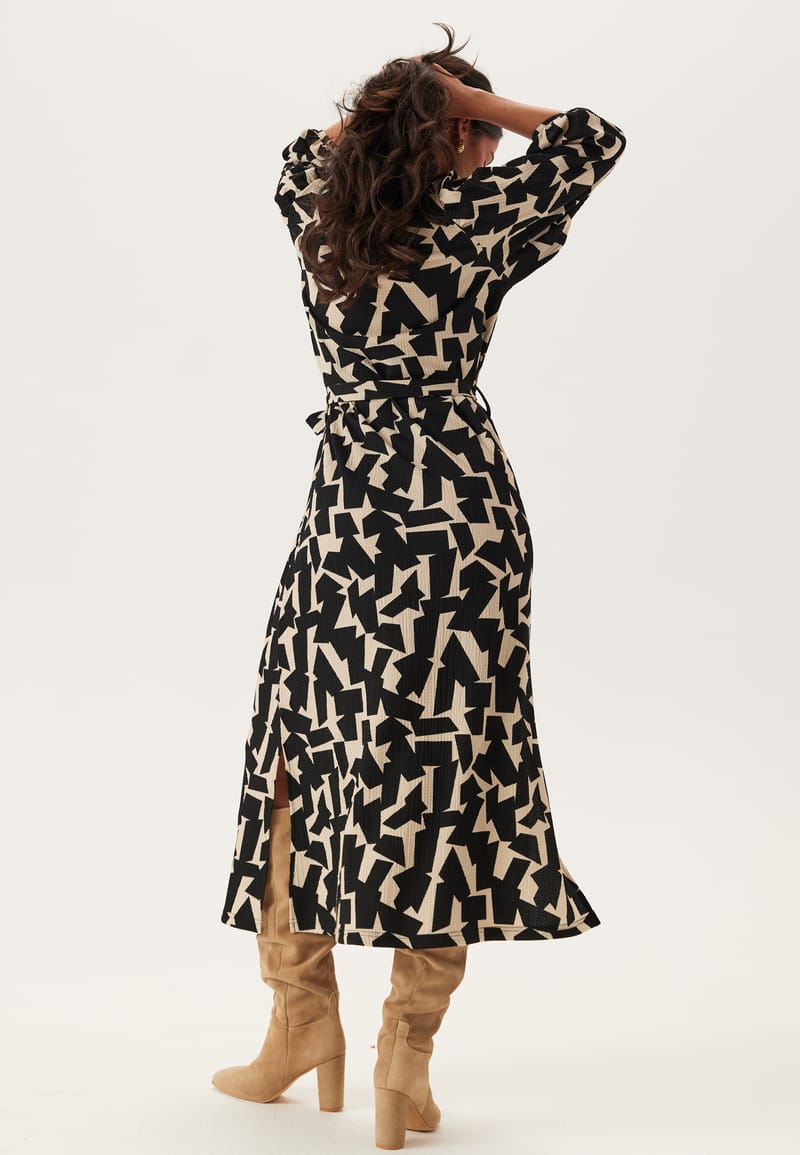 Happy Holly Structured Puff Sleeve Dress