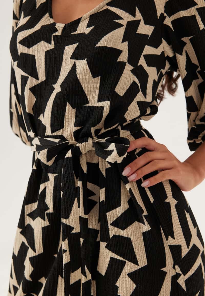 Happy Holly Structured Puff Sleeve Dress