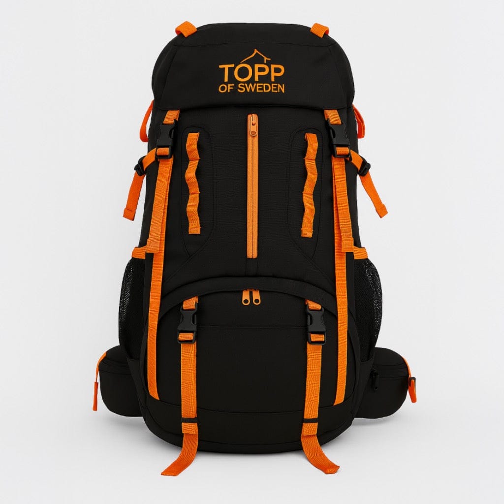 Lightweight 65L Hiking Backpack Black/Orange/Pink