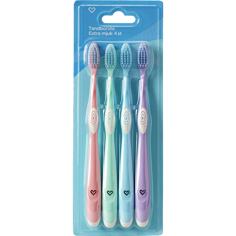 Hjärtats Extra Mjuk Tandborste 4-pack