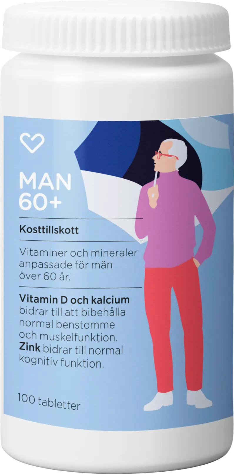 Hjärtats Multivitamin Man 60+ 100 Tabletter