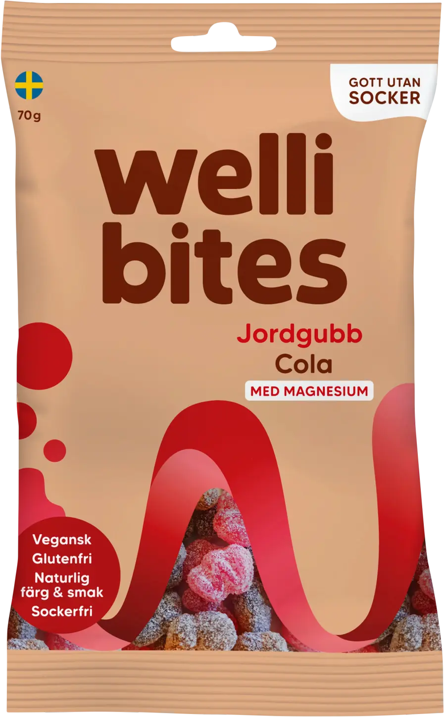 Wellibites Jordgubb och Cola 70 g
