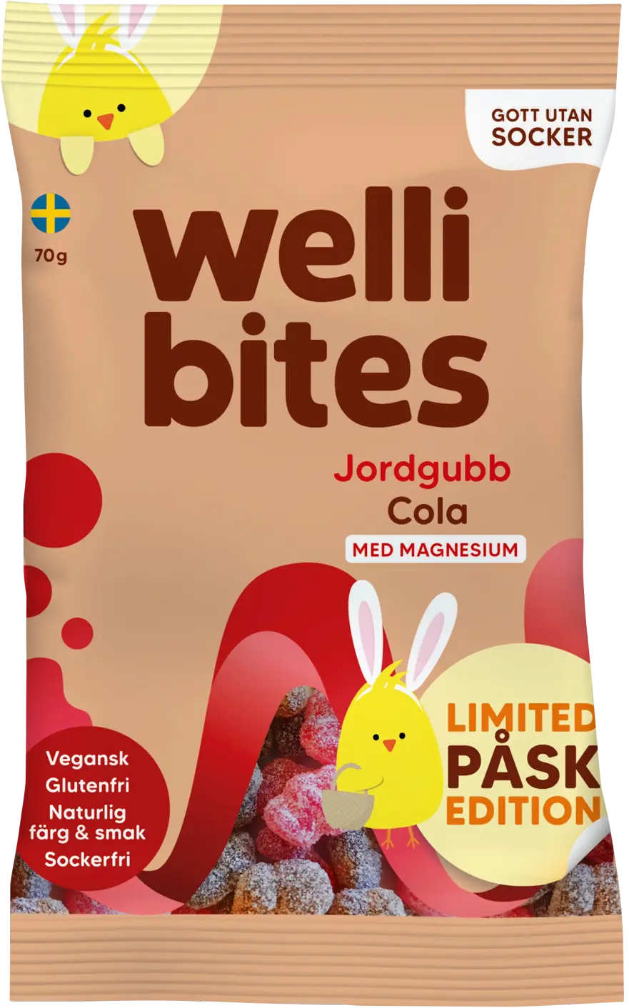 Wellibites Jordgubb och Cola 70 g