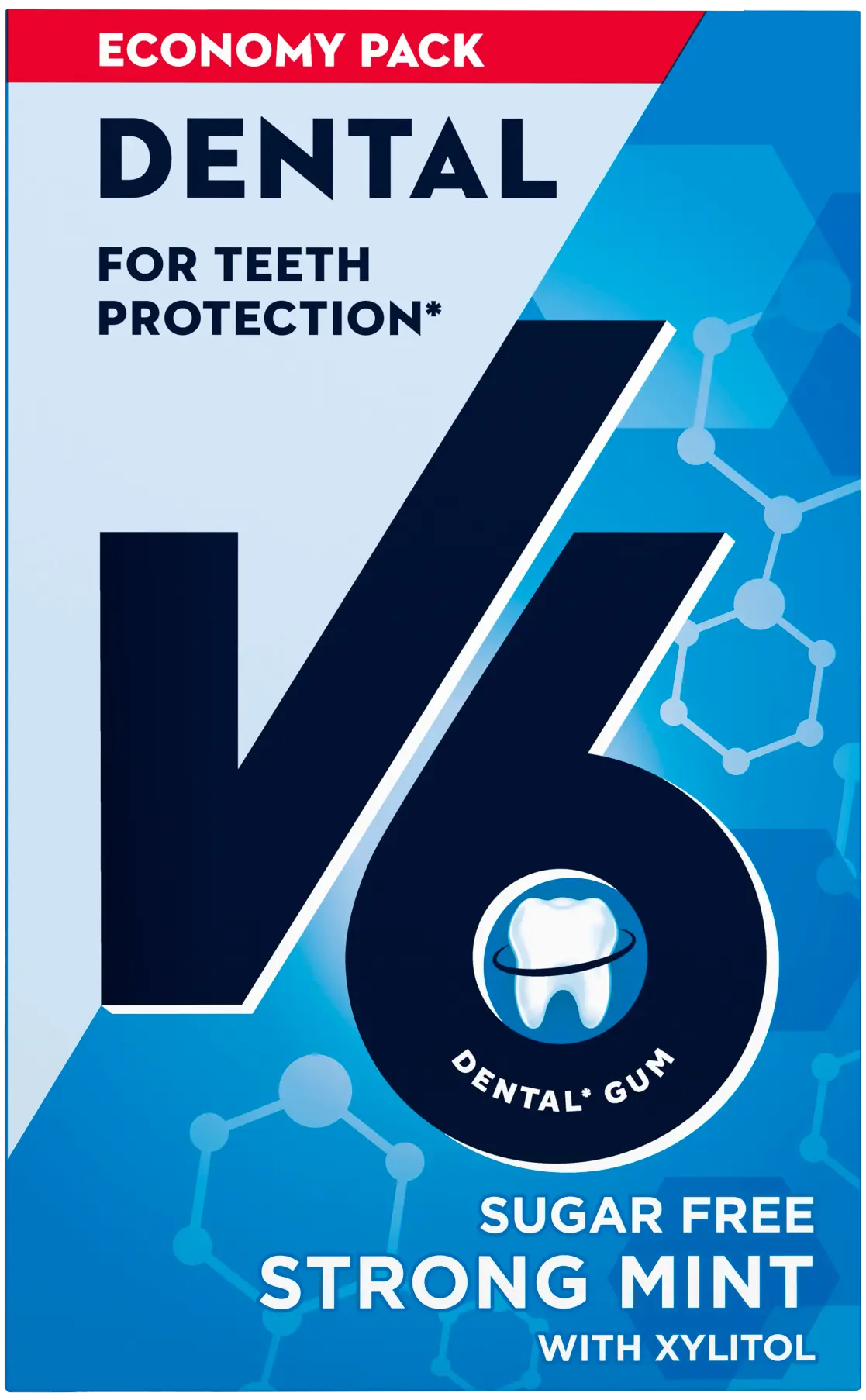 V6 Dental Care Strong Mint Tuggummi 72g