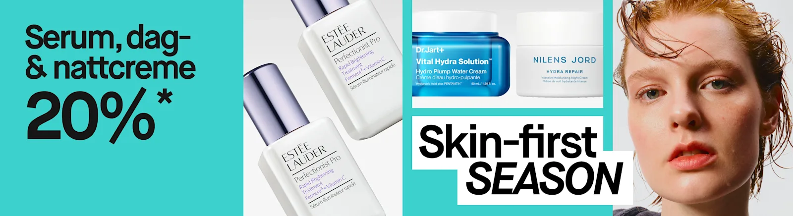 20% på serum, dag- och nattcreme