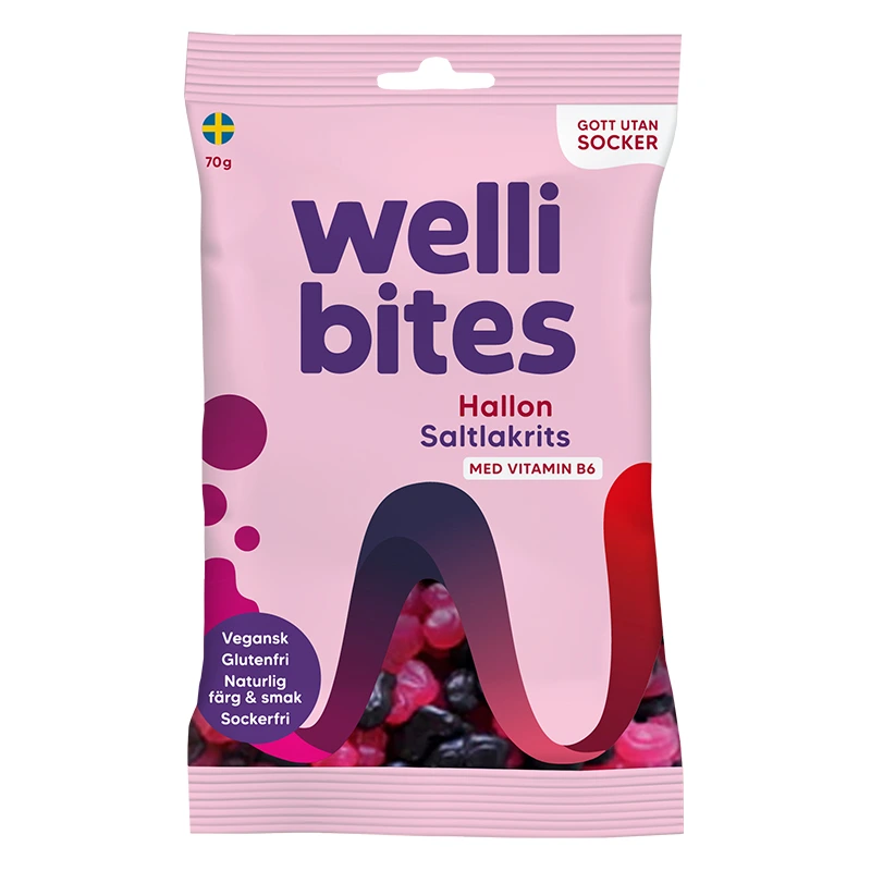 Wellibites Hallon och Saltlakrits 70 g