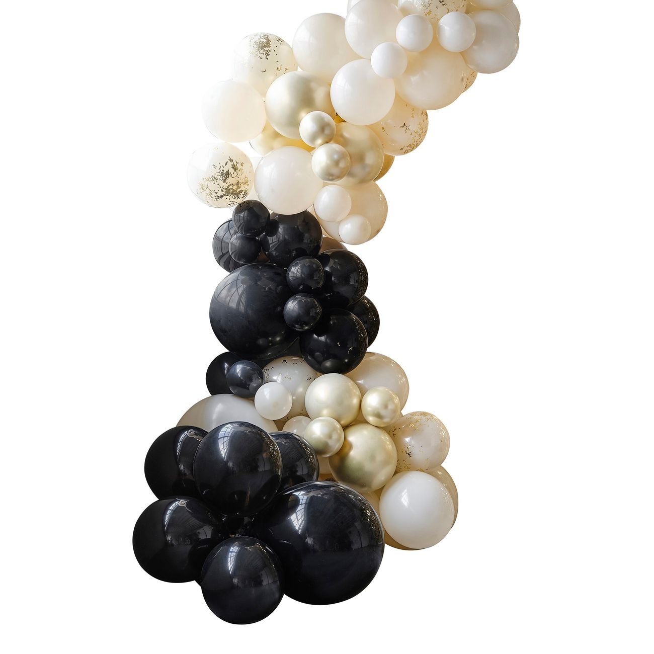 Elegant Ballongbåge Svart Champagne Vit