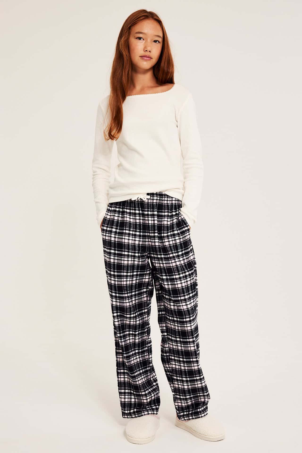 Svarta Flanellbyxor för Barn