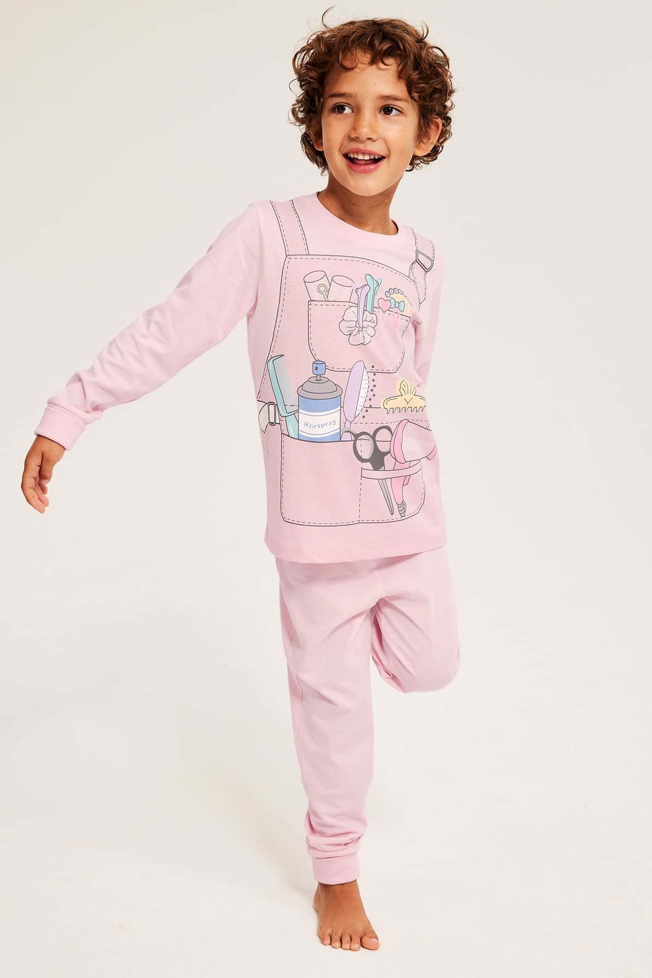 Barnpyjamas 2-pack i rosa