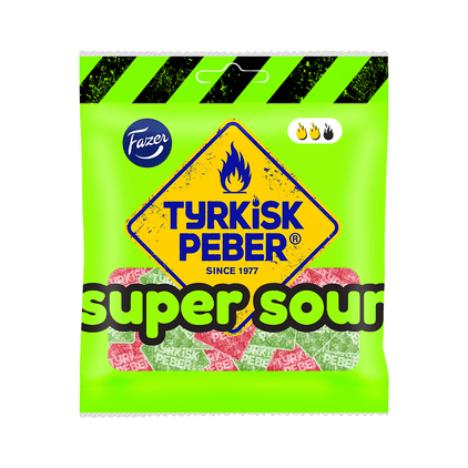Tyrkisk Peber Super Sour Godispåse 80g