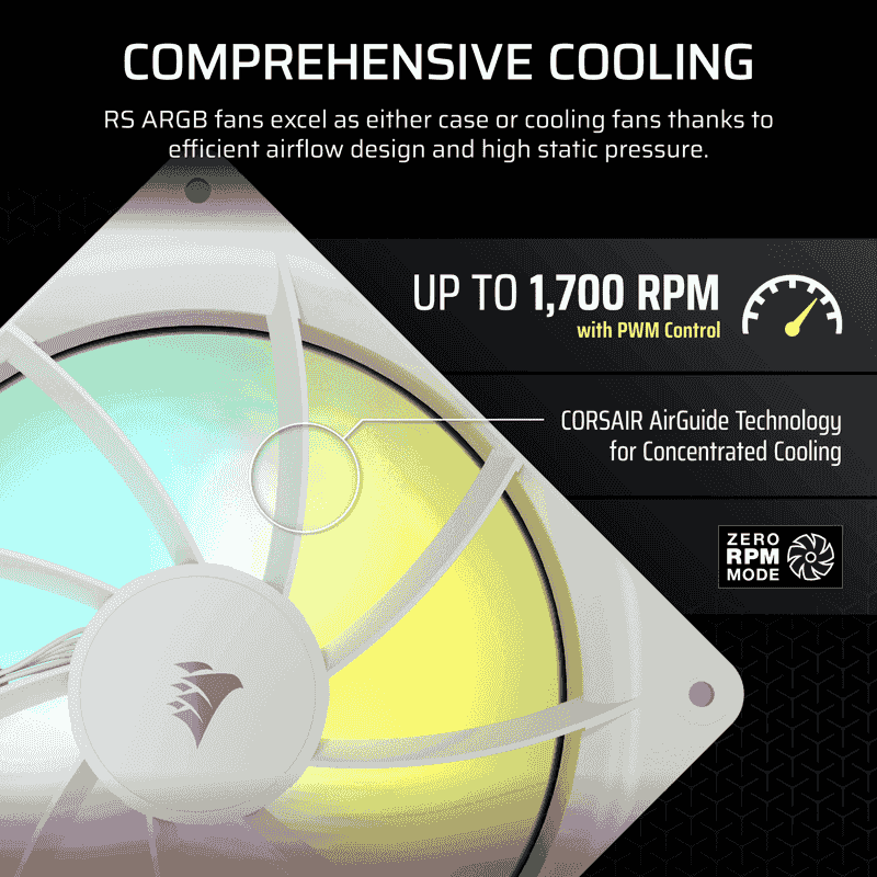 Corsair RS140 ARGB 2-pack White
