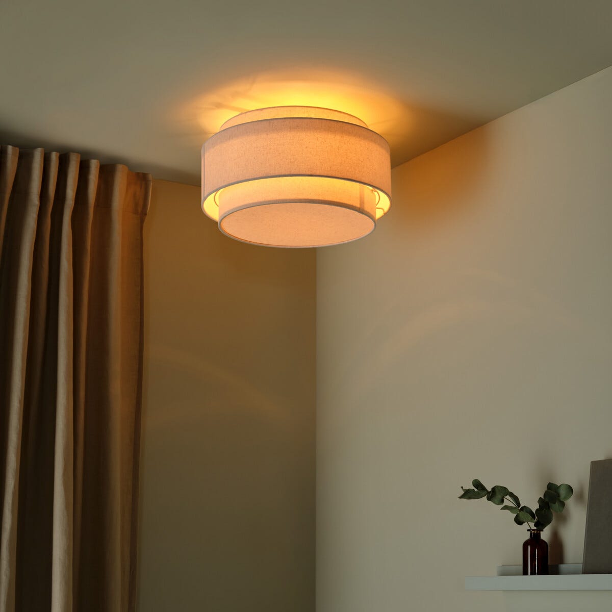 Northlight Albert plafond i metall och linne