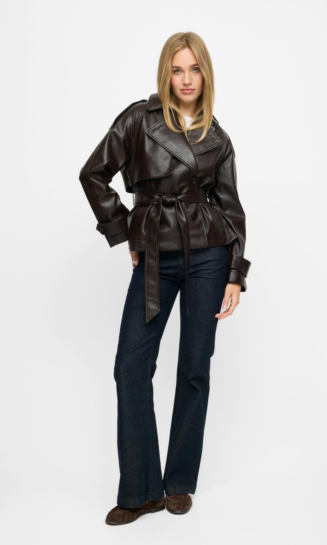 Kaffe Ariane Skinnjacka för Dam