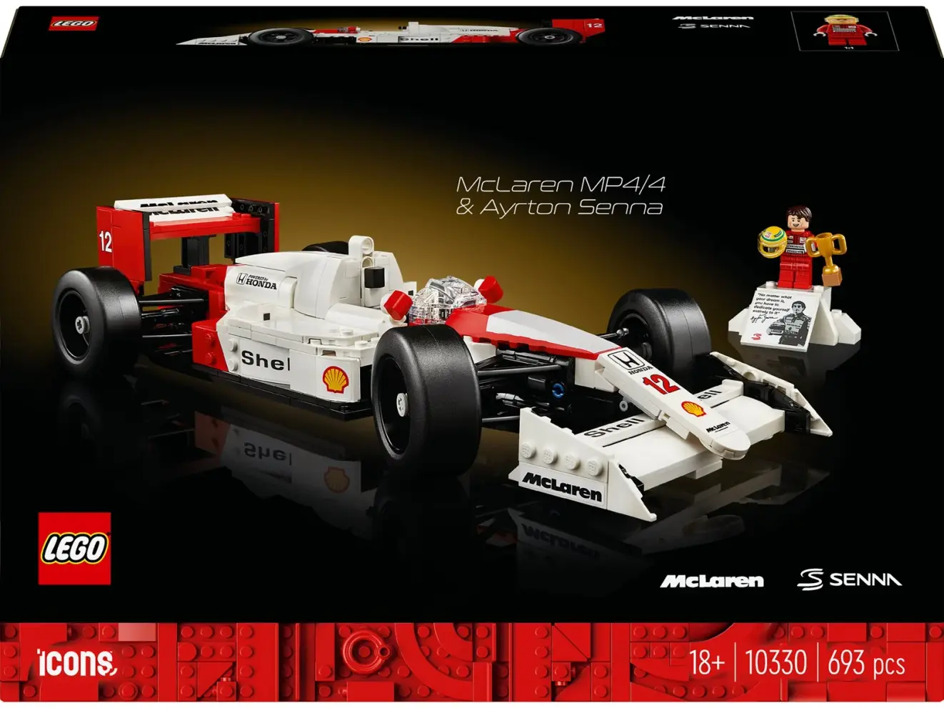 LEGO Icons McLaren MP4/4 med Ayrton Senna