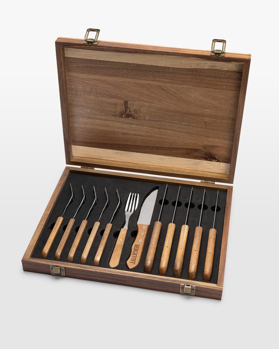 Personliga grillbestick set, 12 delar