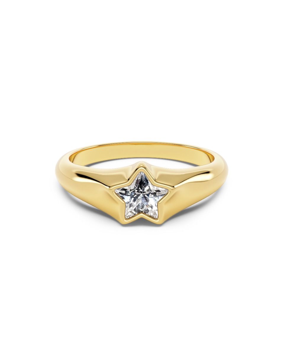 Elegant Gold Star Sparkle Ring