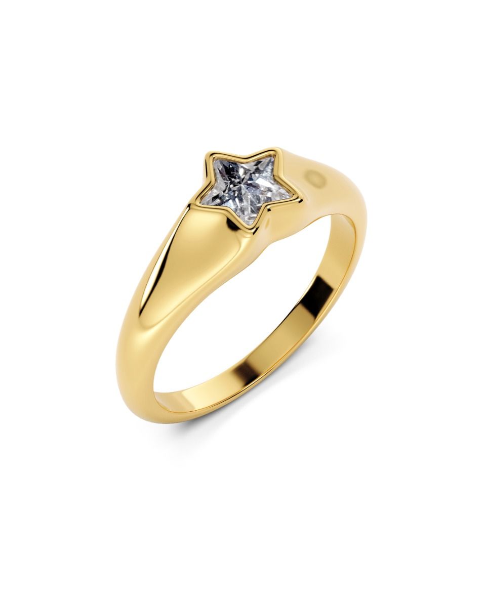 Elegant Gold Star Sparkle Ring