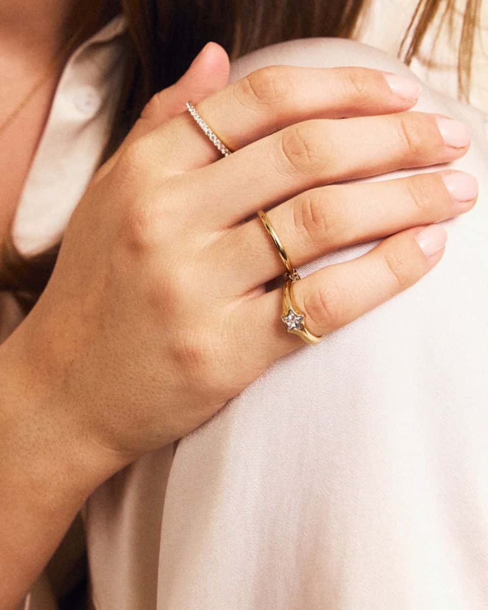 Elegant Gold Star Sparkle Ring