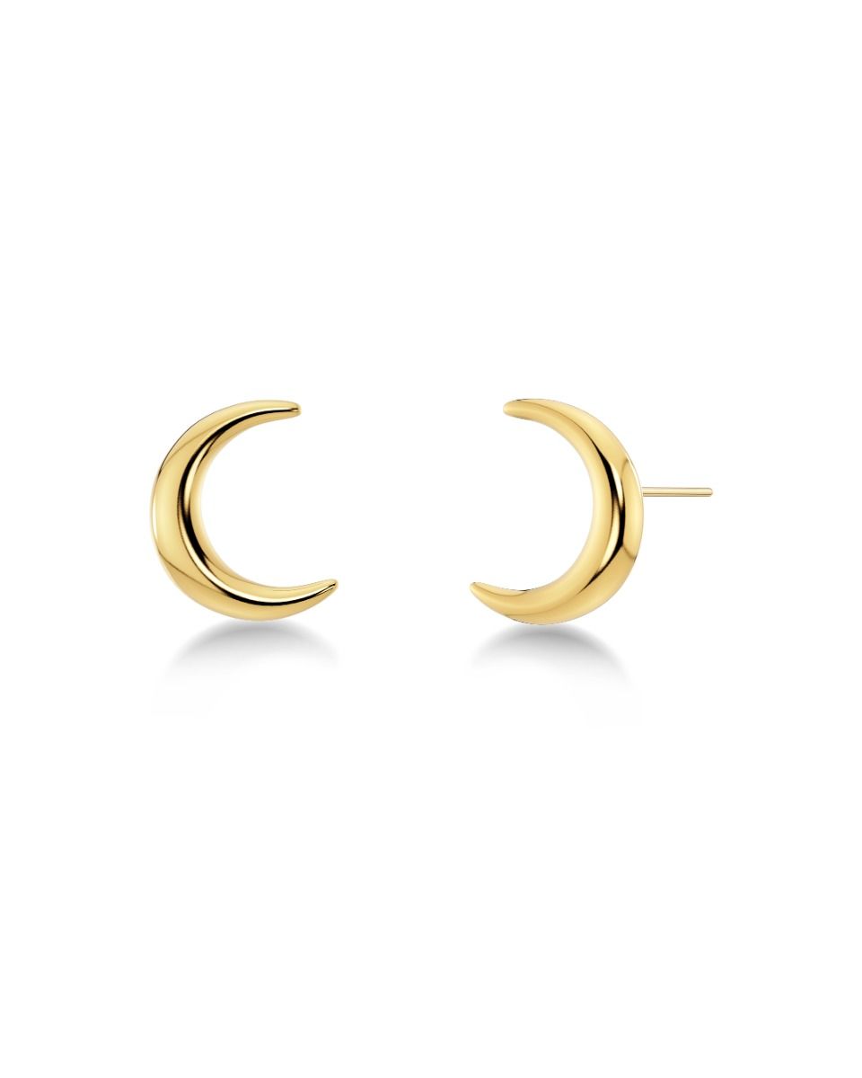 Elegant Gold New Moon Studs
