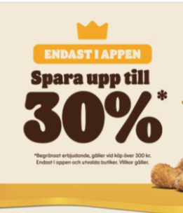 Få rabatt när du beställer i Burger King-appen