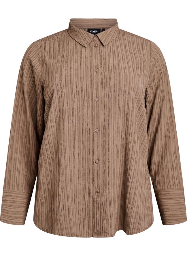 Rosa Texturerad Skjorta Strl. M Zizzi