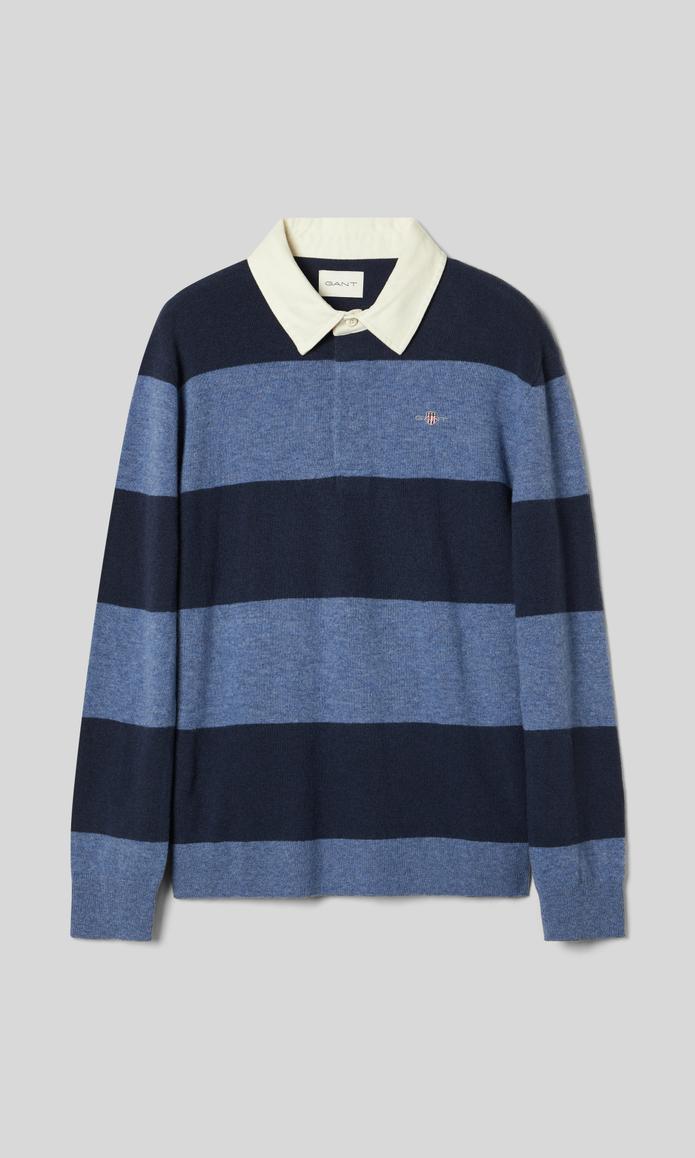 GANT Superfine Lambswool Rugbytröja Marinblå Herr