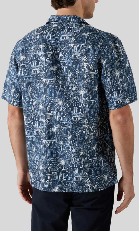 Eton Gaudí Garden Resortskjorta Mörkblå Herr