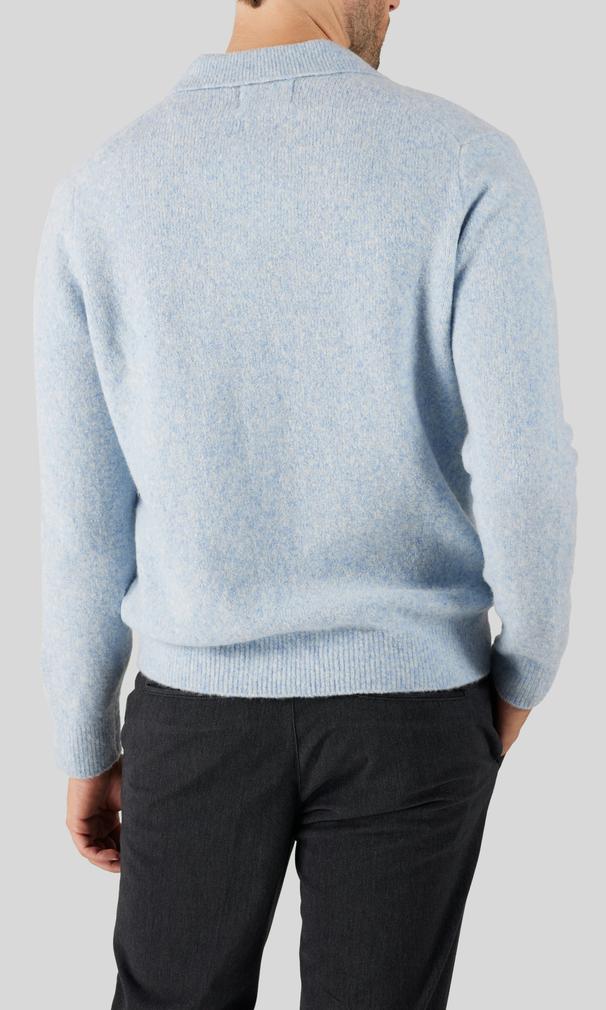 NN07 Hope Boucle Yarn Polo Ljusblå Herr