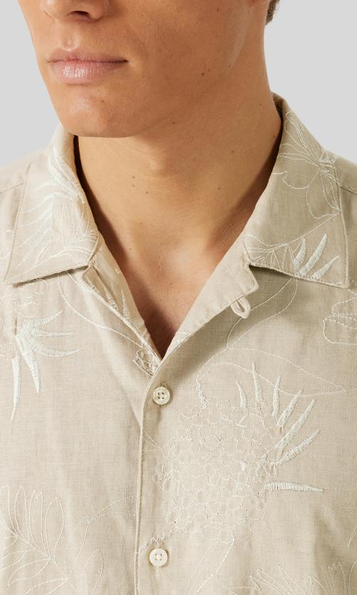 These Glory Days Ljusbeige Broderad Skjorta