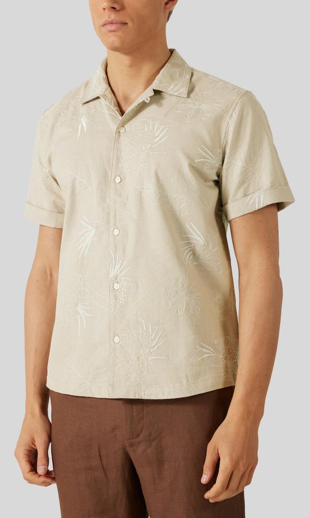 These Glory Days Ljusbeige Broderad Skjorta
