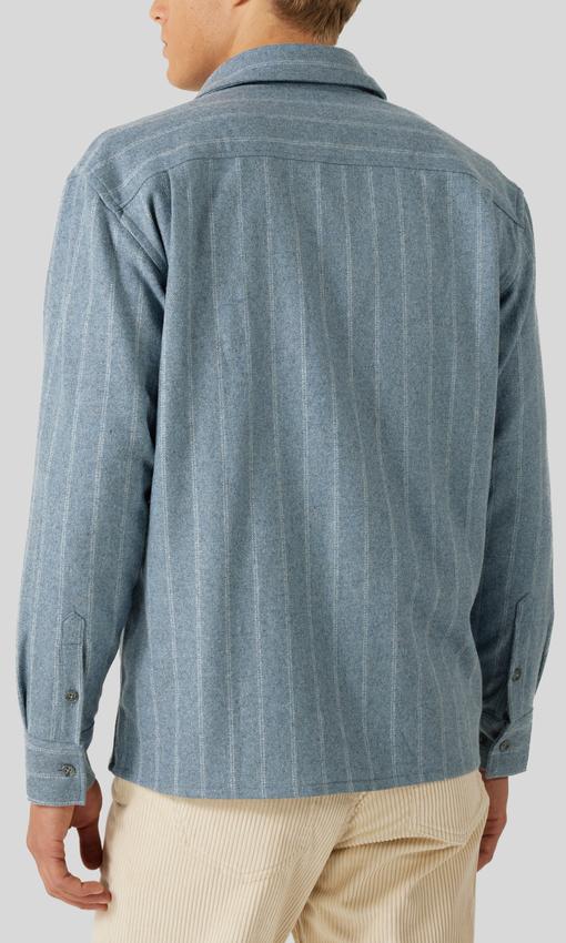 Filippa K Brushed Wool Overshirt Stålblå