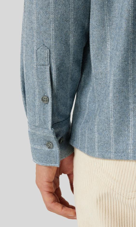Filippa K Brushed Wool Overshirt Stålblå
