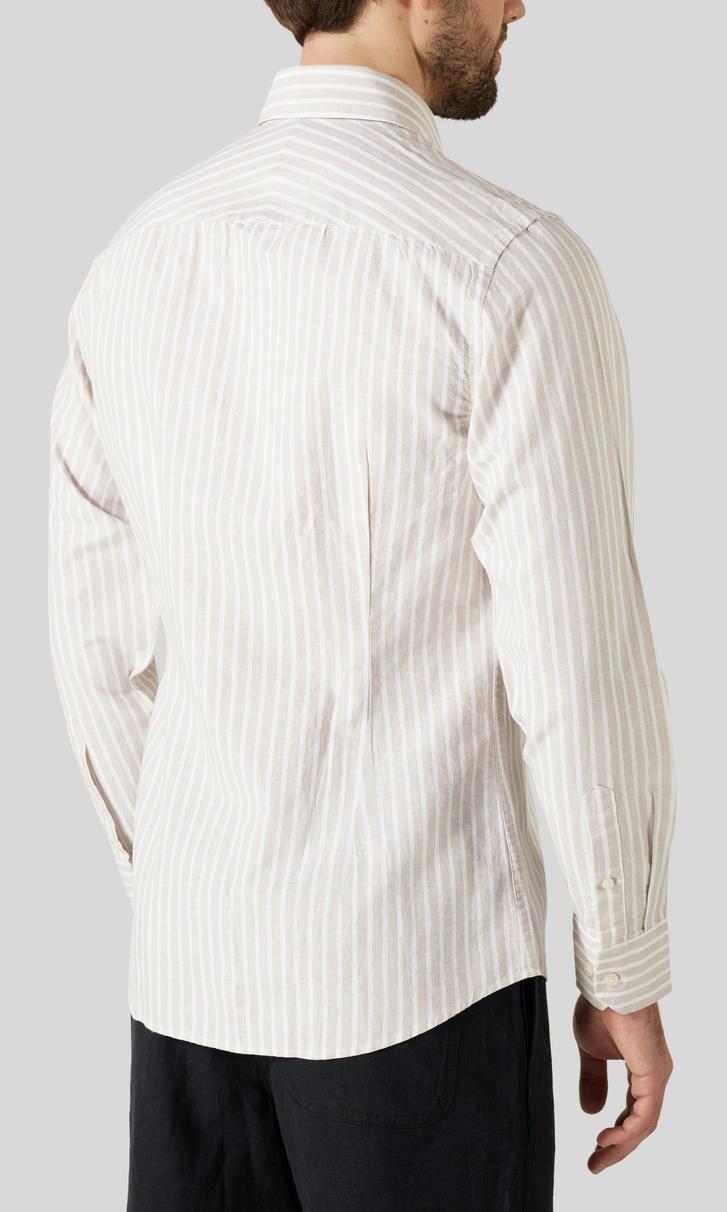 These Glory Days Carmel Randig Linneskjorta Beige