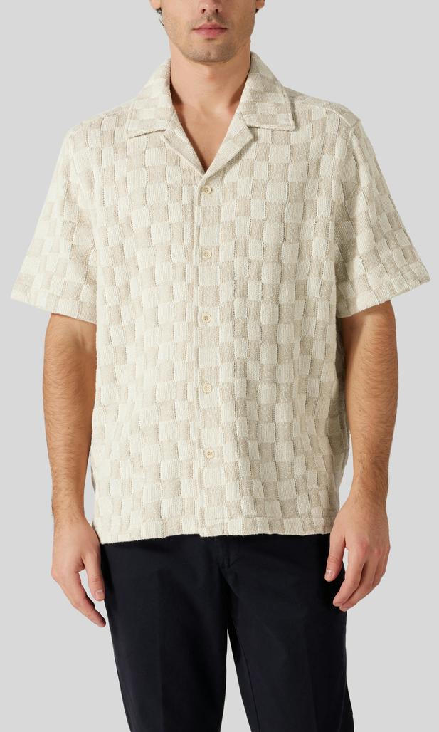 J.Lindeberg Torpa Beige Resortskjorta Herr