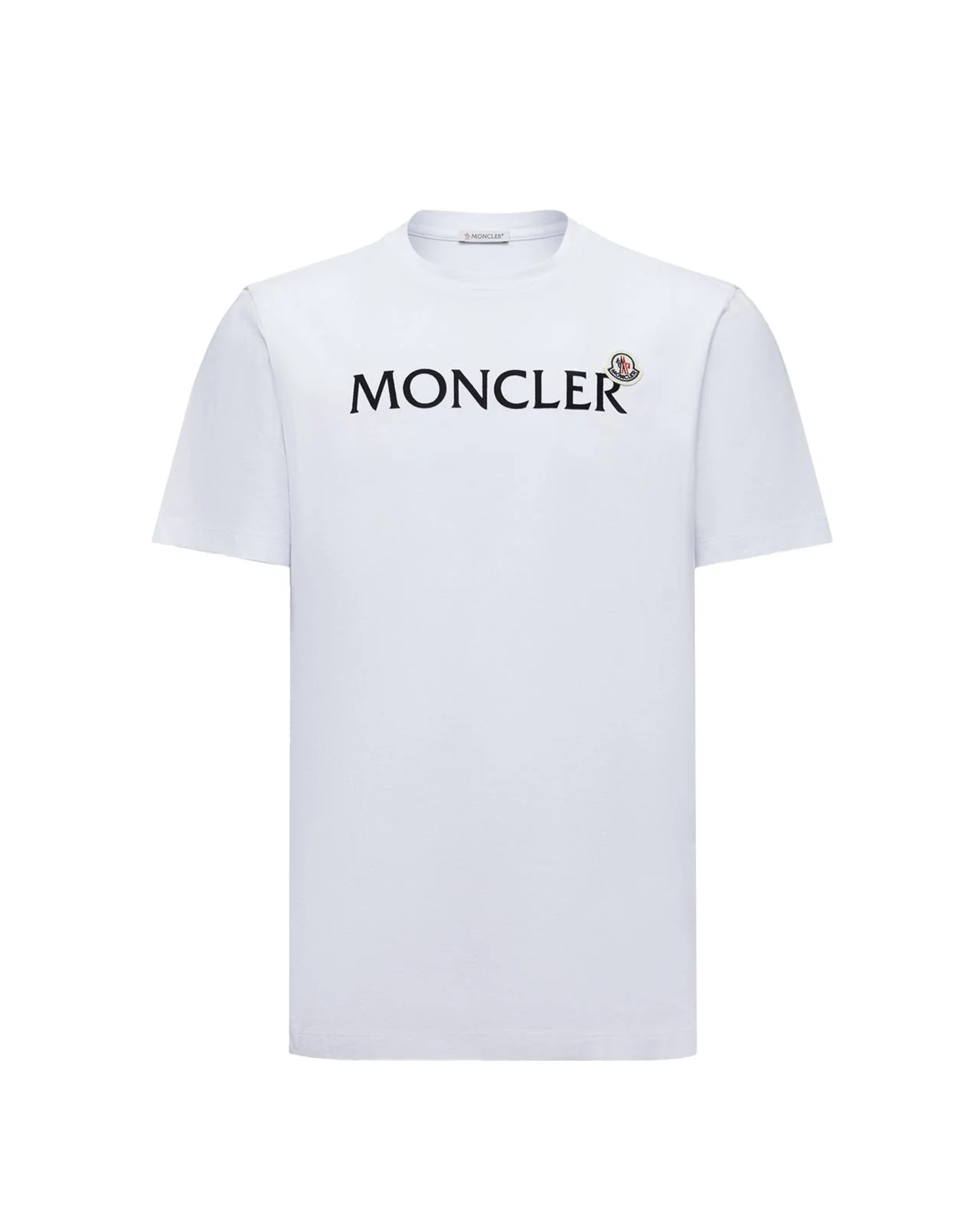 Moncler White Flocked Logo T-Shirt