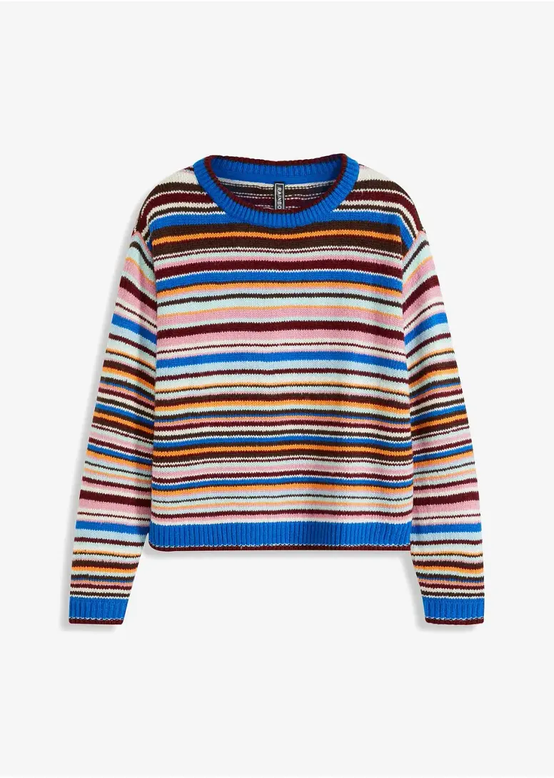 Azurblå randig tröja med ränder