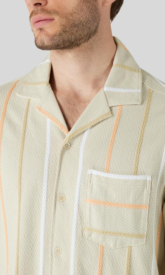 J.Lindeberg Theron Randig Resortskjorta Beige