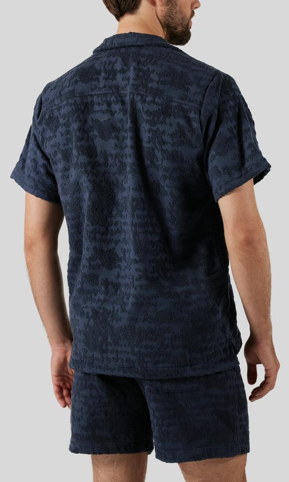 OAS Night Lagoon Svart Frottéskjorta Herr