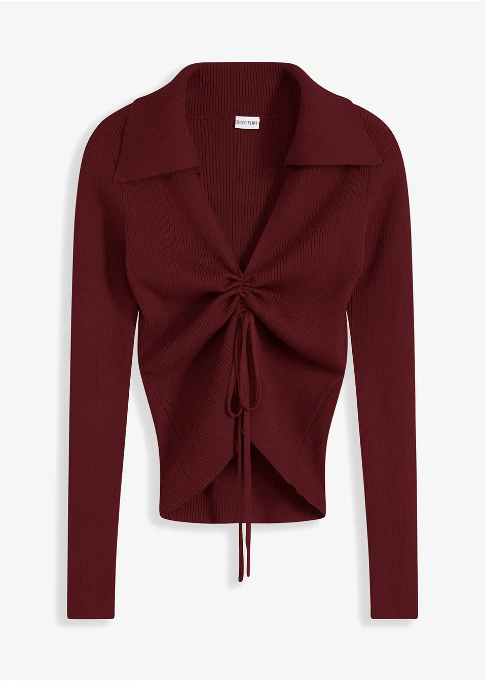 Elegant röd tröja med krage