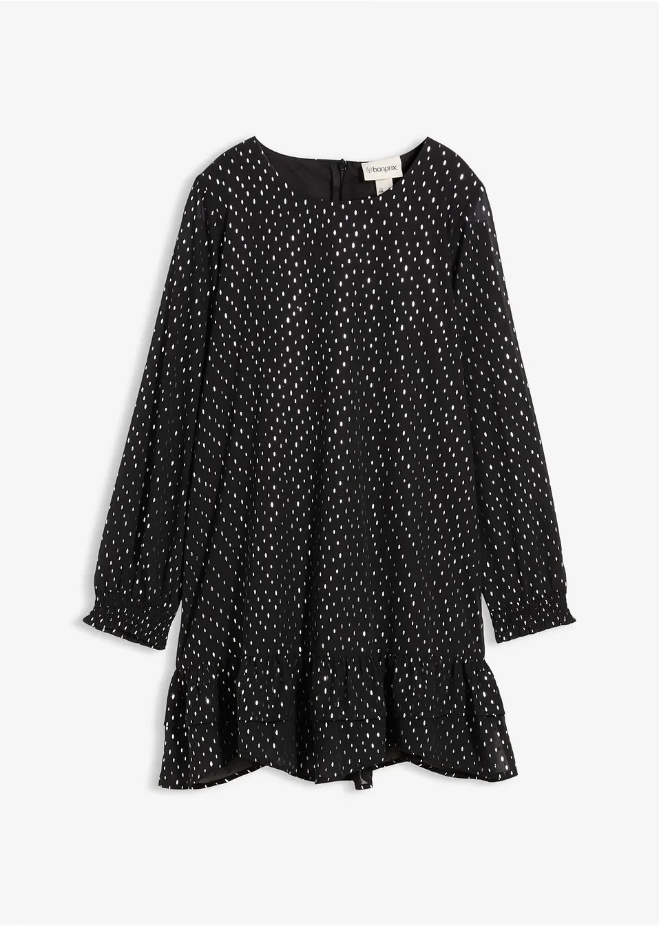 Elegant chiffongklänning för barn svart silver