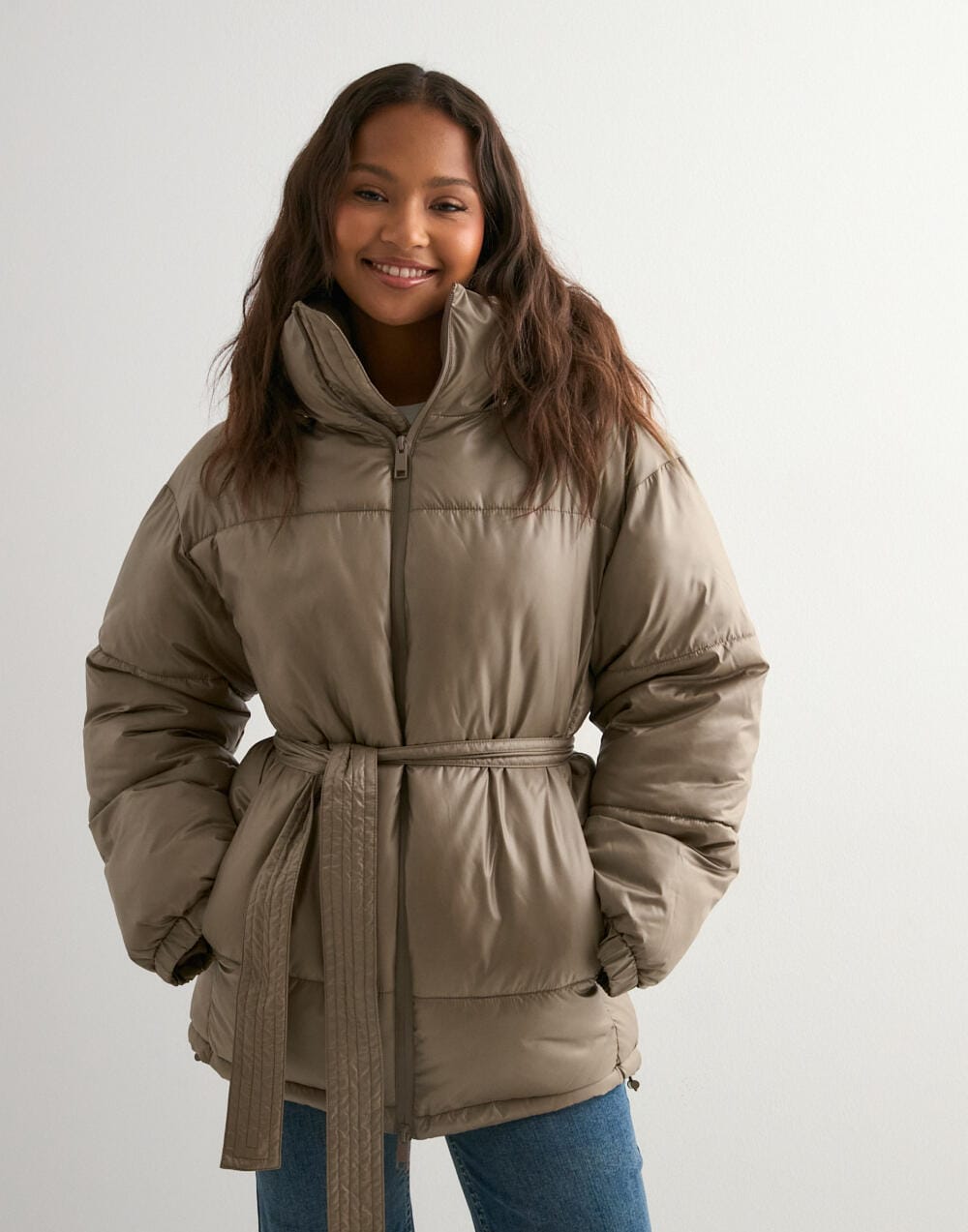 Nelly Volume Precious Puffer Jacket Brown