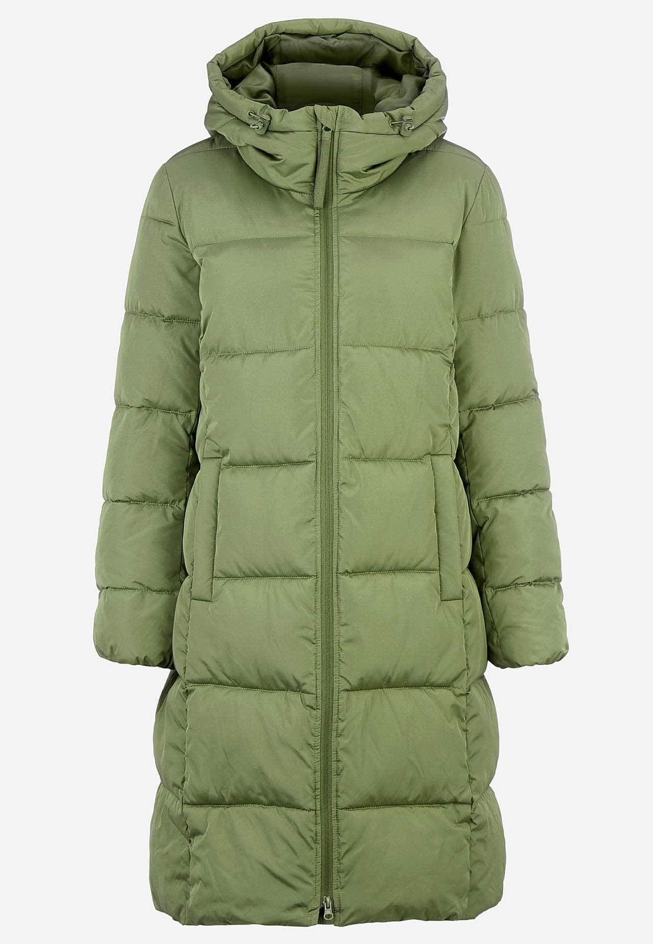 Elegant grön vinterkappa för damer