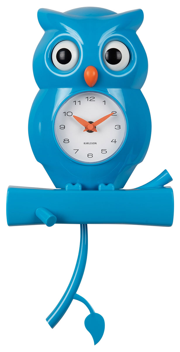 Karlsson Väggklocka Owl Pendulum Rosa