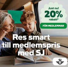 20 % rabatt på biljetter och förbeställd mat hos SJ