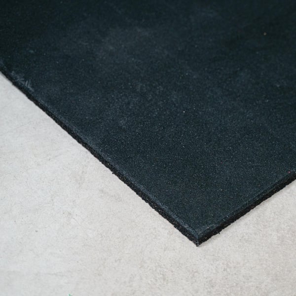 FitNord Gummiplatta 1m x 1m x 15mm Svart
