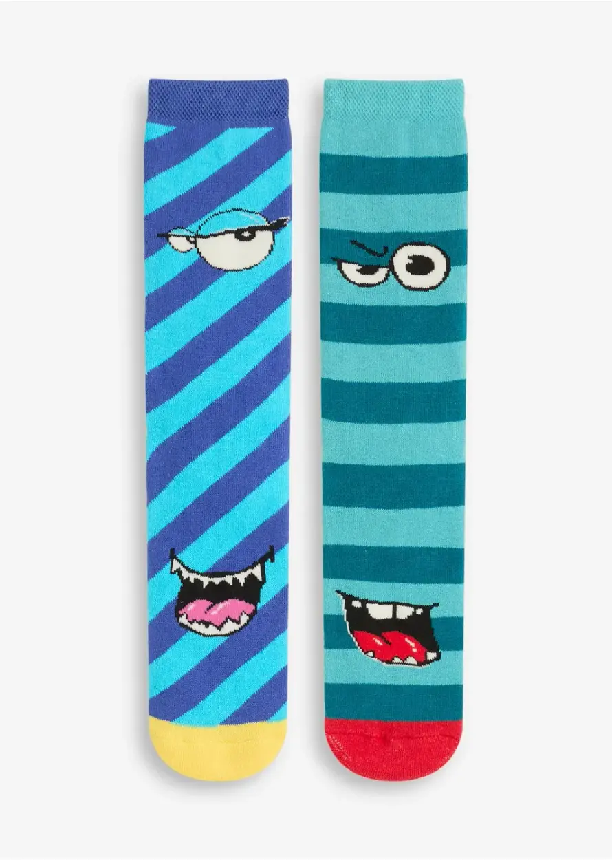 Färgglada termostrumpor med monstermotiv barn