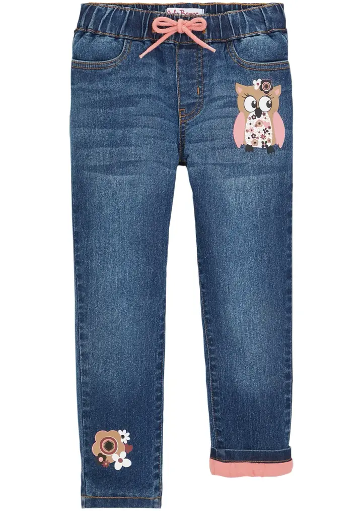 Värmande termojeans med jerseyfoder barn